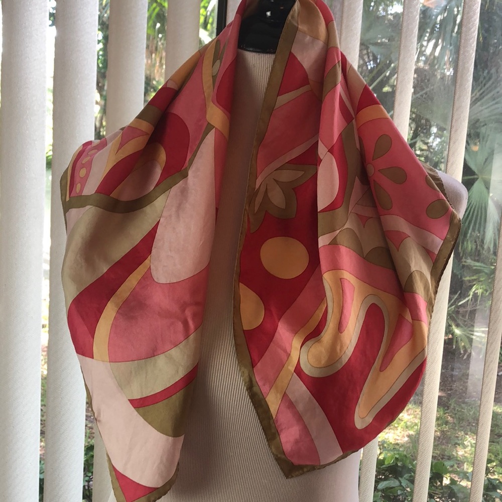 Talbots Op Art Silk Scarf
